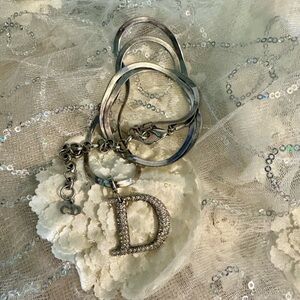 Christian Dior Silver Tone “D” pendant